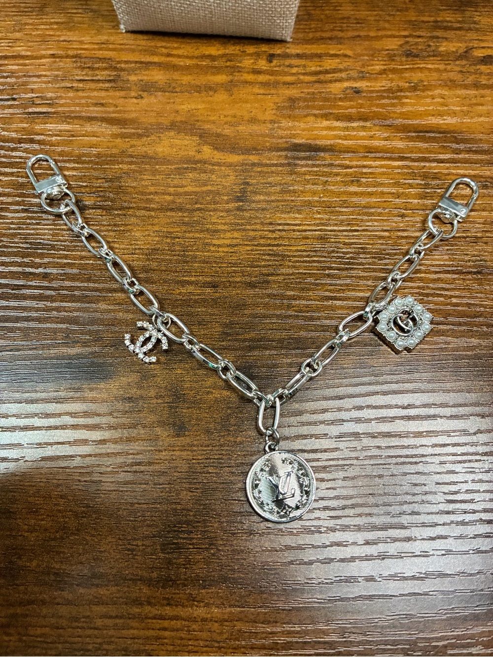 Handbag chain with Crystal and Charms